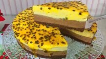 SEM GELATINA – TORTA DE MARACUJÁ COM CHOCOLATE