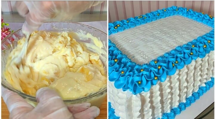 Receitas Deliciosas O BOLO DE CREME BELGA COM ABACAXI MAIS PEDIDO! Passo a passo de uma encomenda (Rende até 30 fatias)